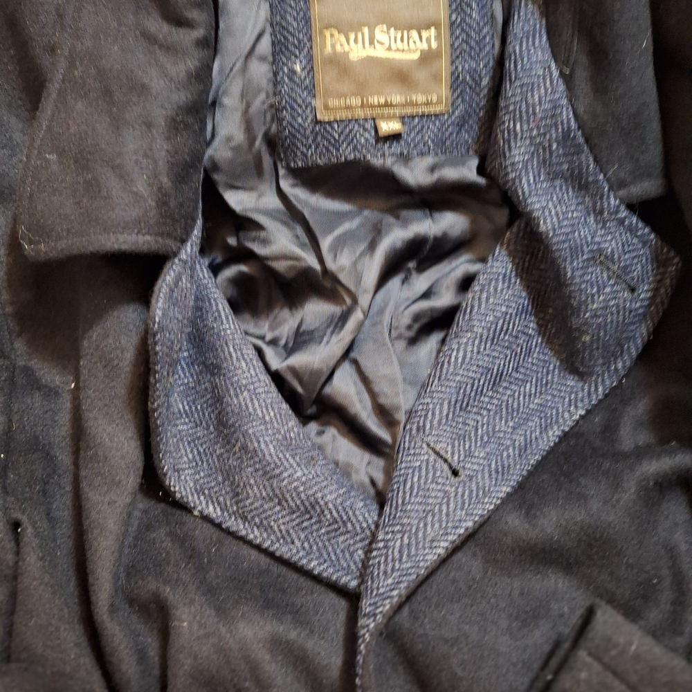Paul Stuart Black Wool Coat